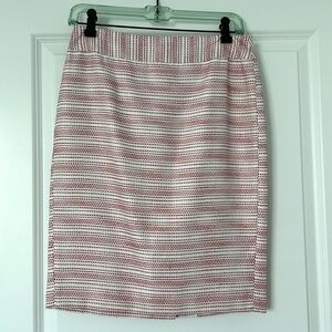 Red and white Ann Taylor pencil skirt, size 0, fully lined
